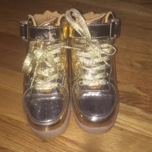 PRICES are NEGOTIABLE. Gold light up sneakers